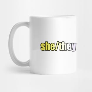 She/They & Nonbinary Pride - Plain Pronouns Mug